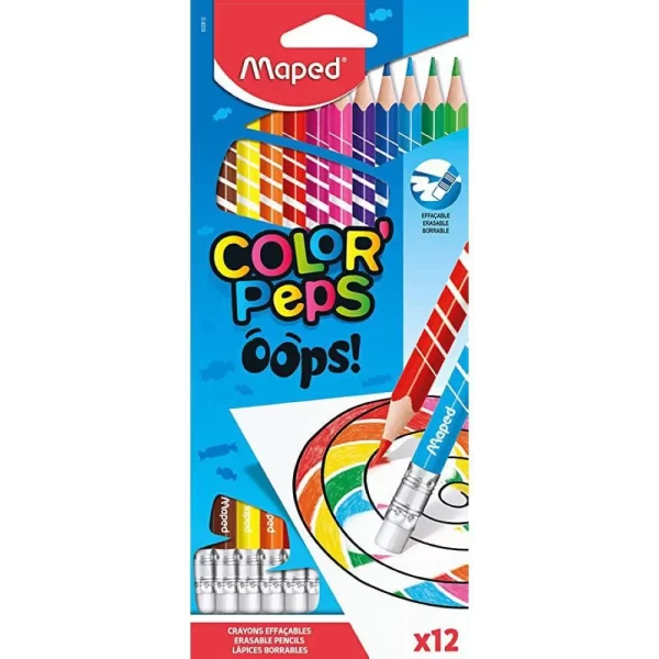 Lápis de Cor Color’Peps Oops Apagável 12 Cores | Maped - Image 3